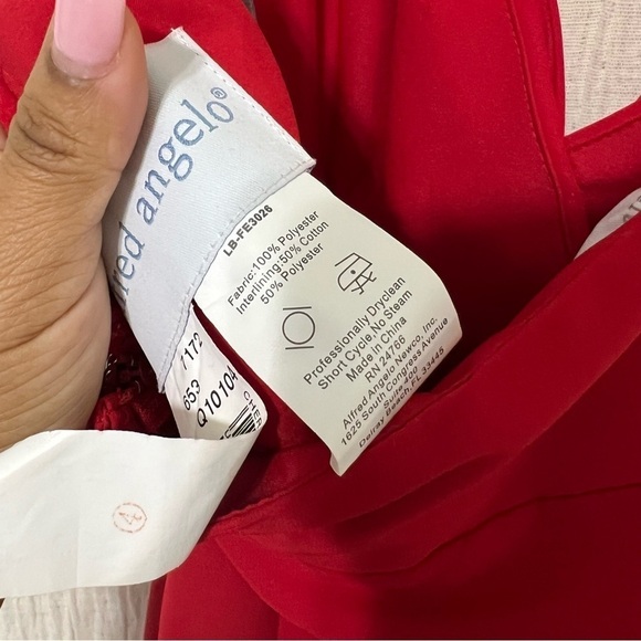 Alfred Angelo Cherry Red Halter Bridesmaids Dress size 4 - Picture 5 of 8